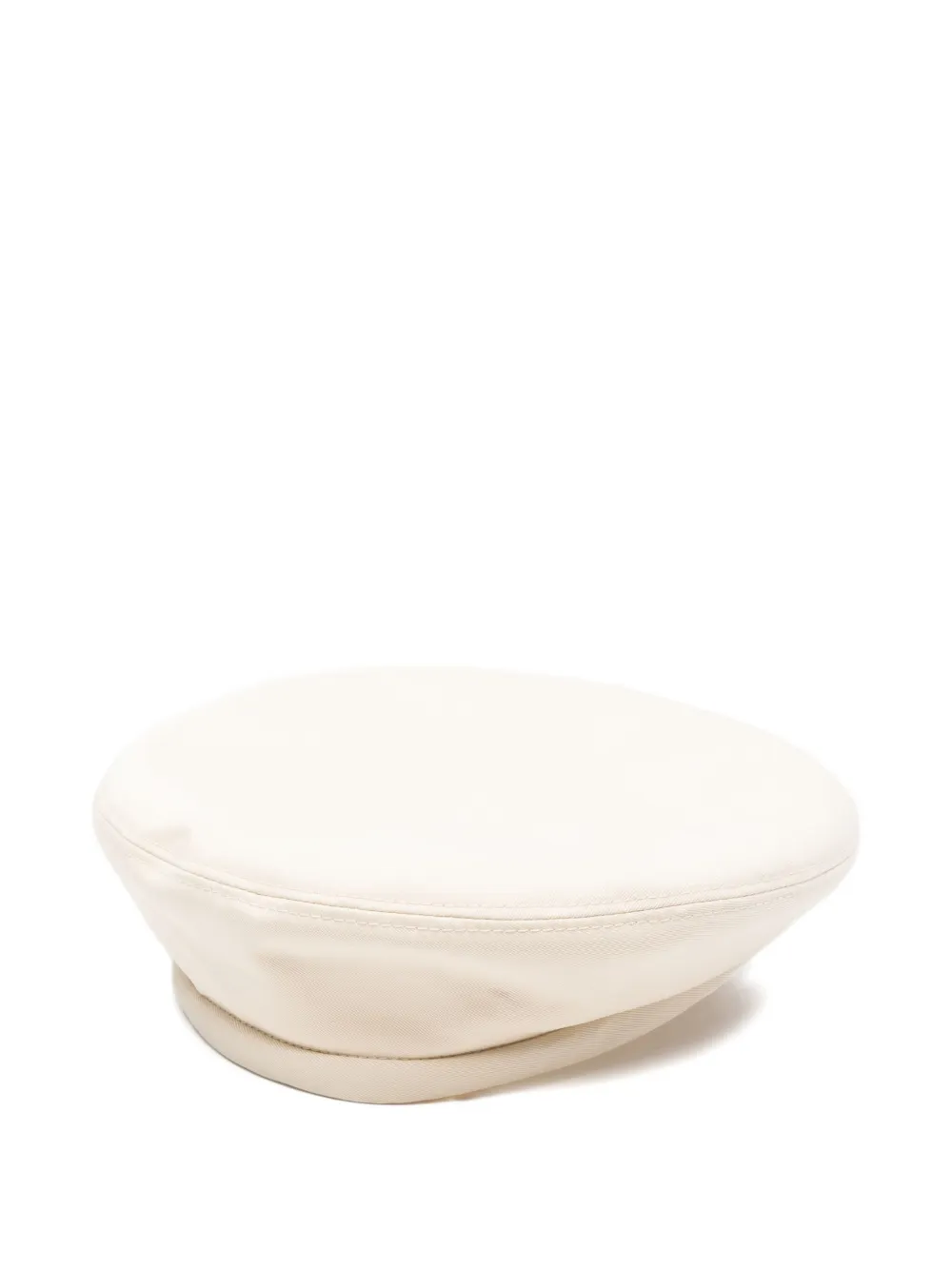 Rowen Rose Flat Leather Beret In Neutral