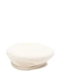 Rowen Rose flat leather beret - Neutrals