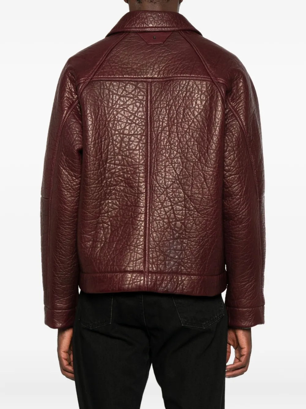 Salvatore Santoro Textured-finish Leather Jacket In Red