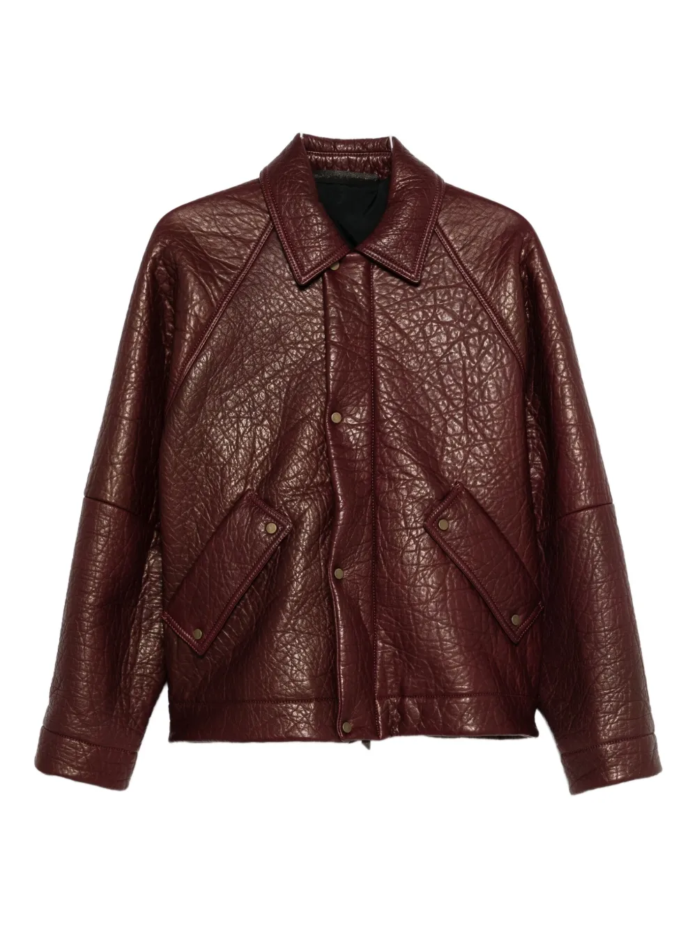 Salvatore Santoro Textured-finish Leather Jacket In Red