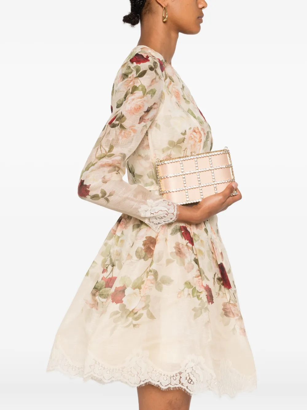 Rosantica Holli mini bucket-tas met kristallen Beige
