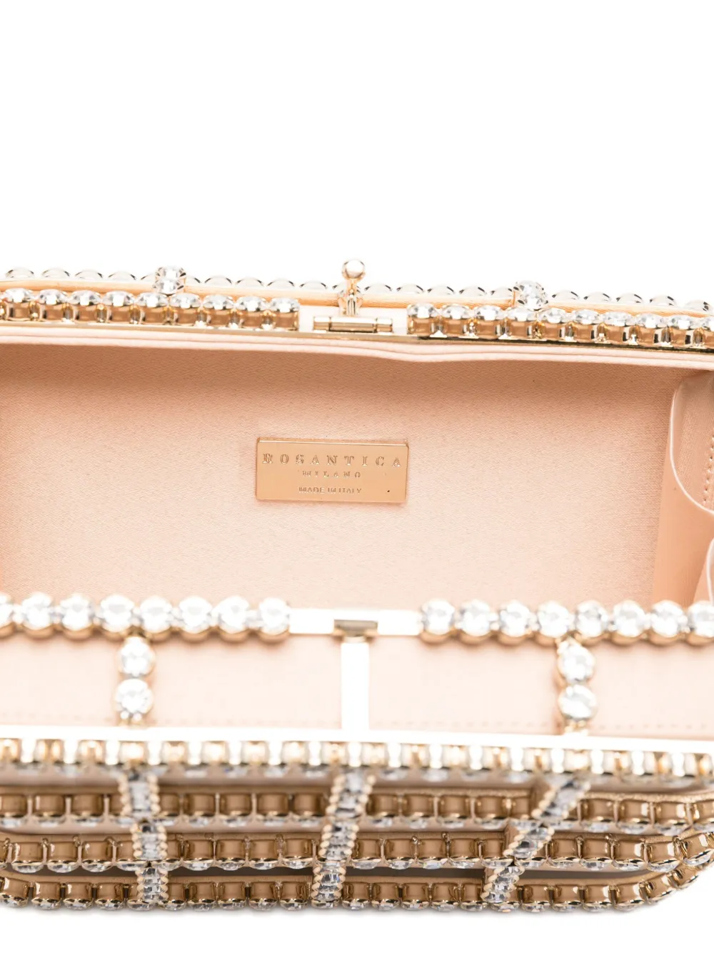 Rosantica Holli mini bucket-tas met kristallen Beige