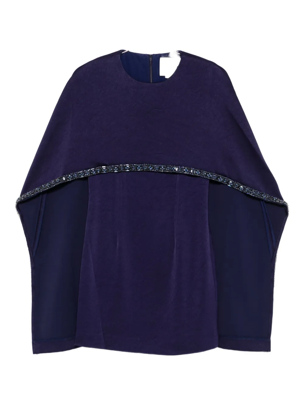 Roland Mouret Embellished Cape Dress In Purple