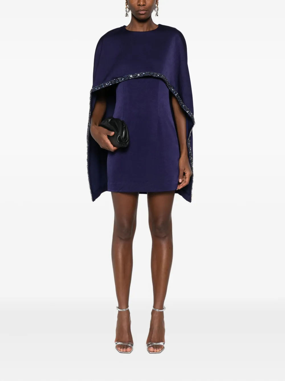 Roland Mouret embellished cape dress - Blauw