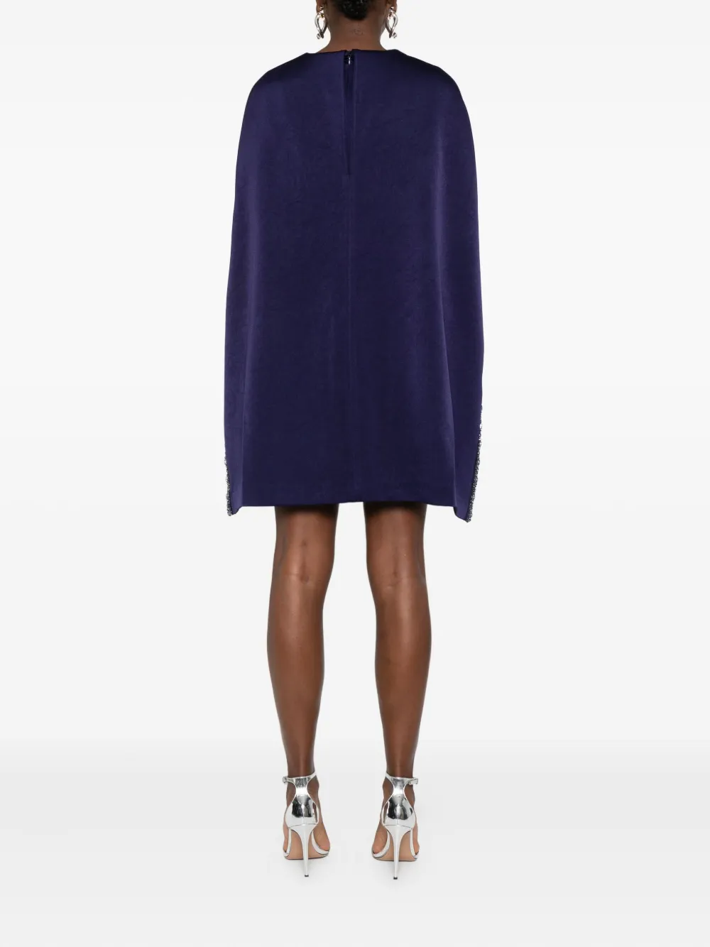 Roland Mouret Verfraaide jurk met cape Blauw