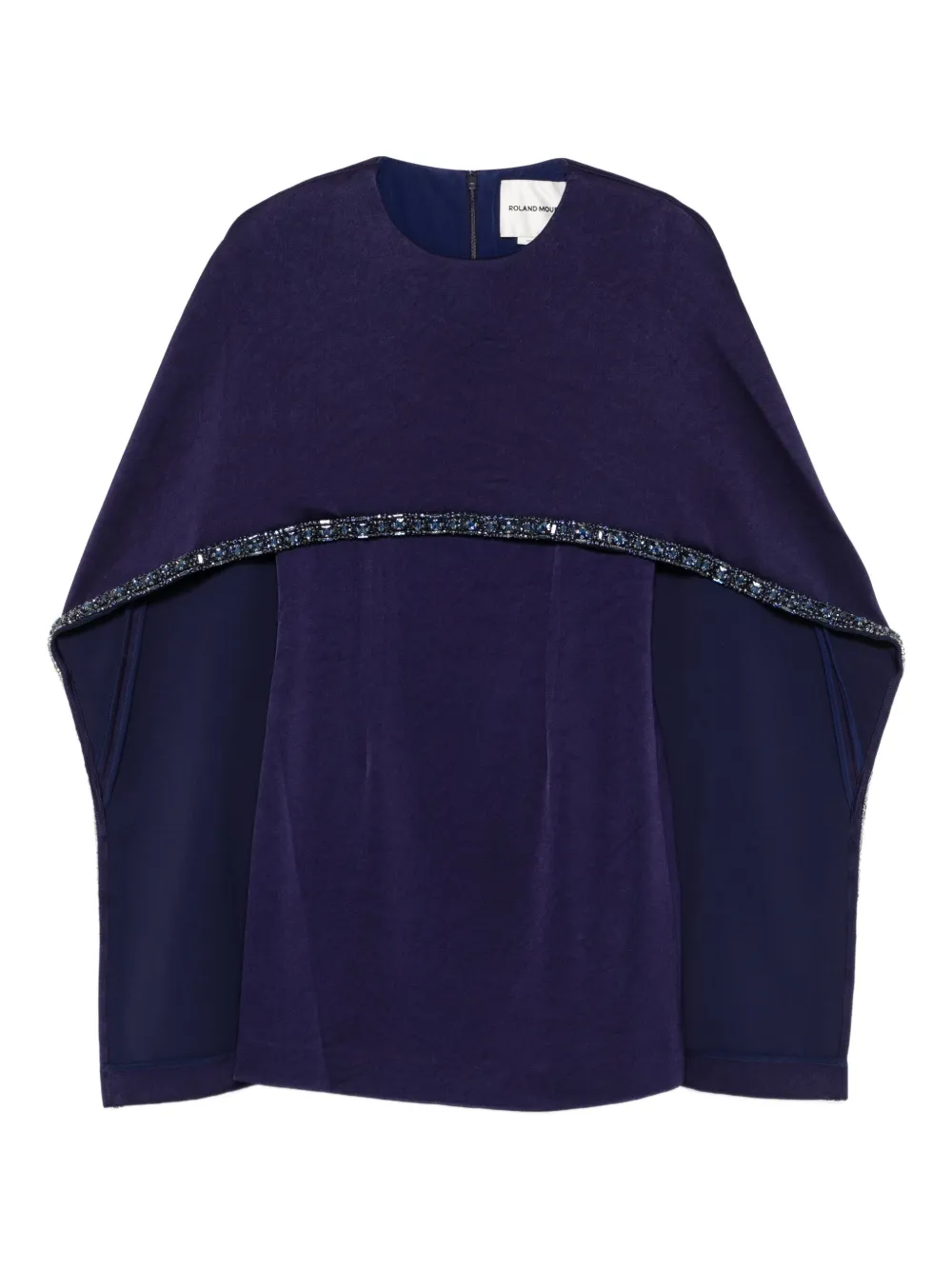 Roland Mouret Verfraaide jurk met cape Blauw