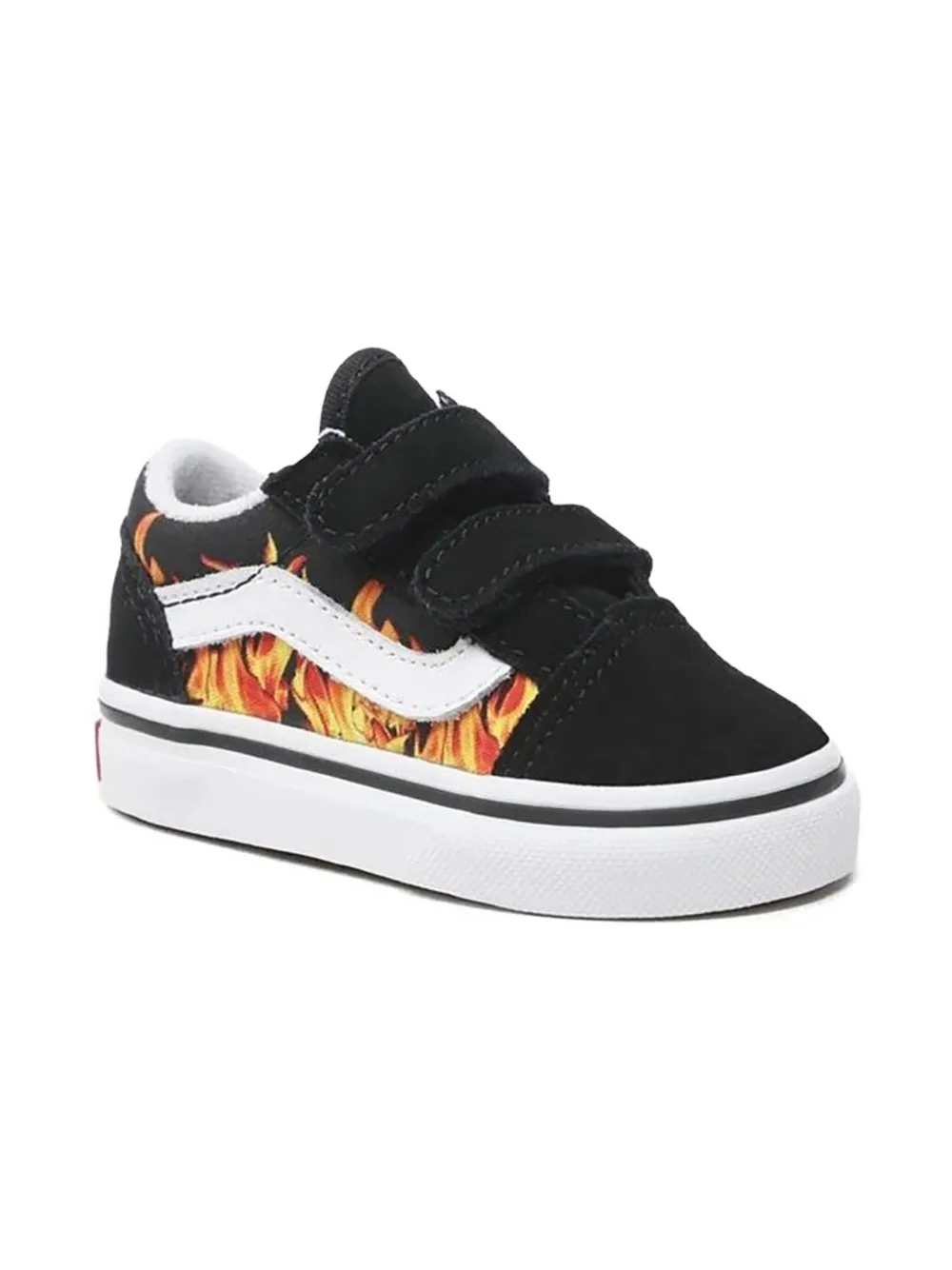 Vans Kids flame touch-strap trainers Zwart