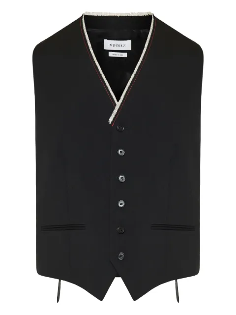 Alexander McQueen contrast-collar button-fastening waistcoat