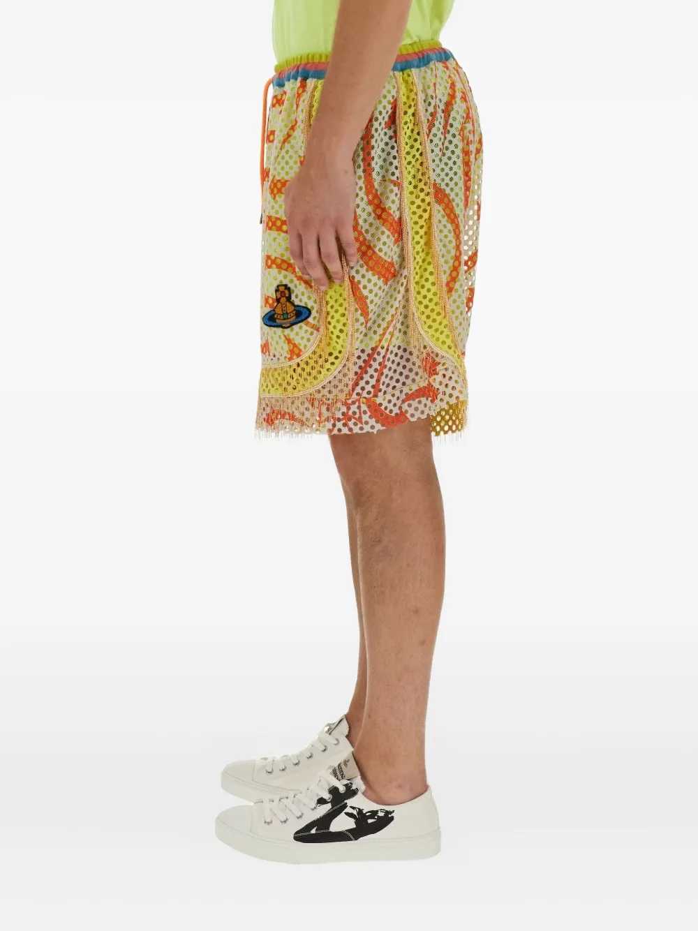 Vivienne Westwood fringed mesh shorts | Yellow | Image 1