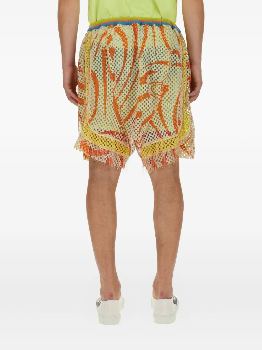 Vivienne Westwood Mesh shorts met franje Geel