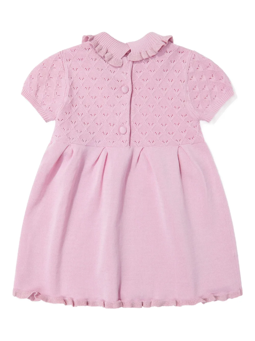 Emporio Ar i Kids ruffled-collar knitted dress Roze