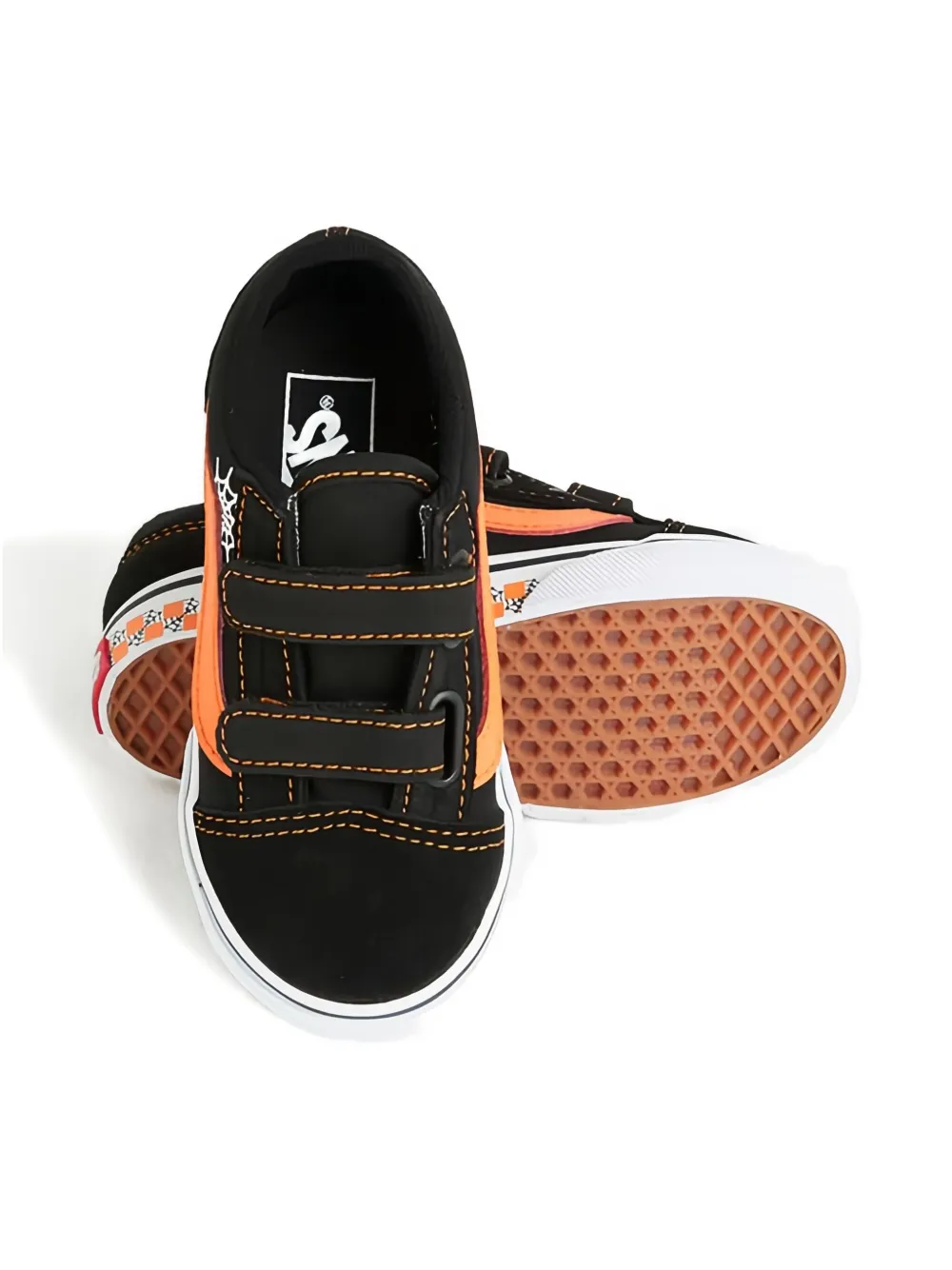 Vans Kids spider web touch-strap trainers Zwart