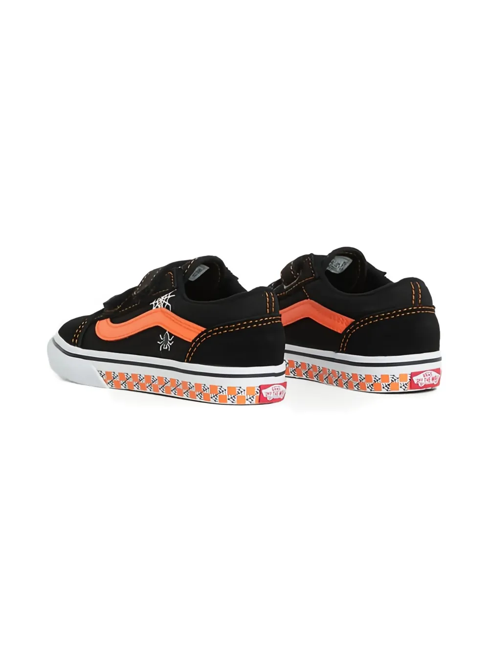 Vans Kids spider web touch-strap trainers Zwart