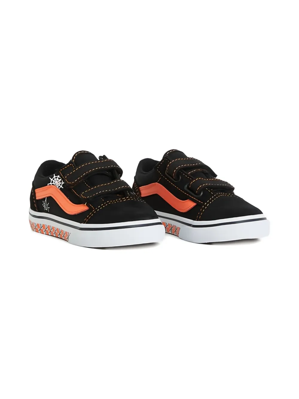 Vans Kids spider web touch-strap trainers Zwart