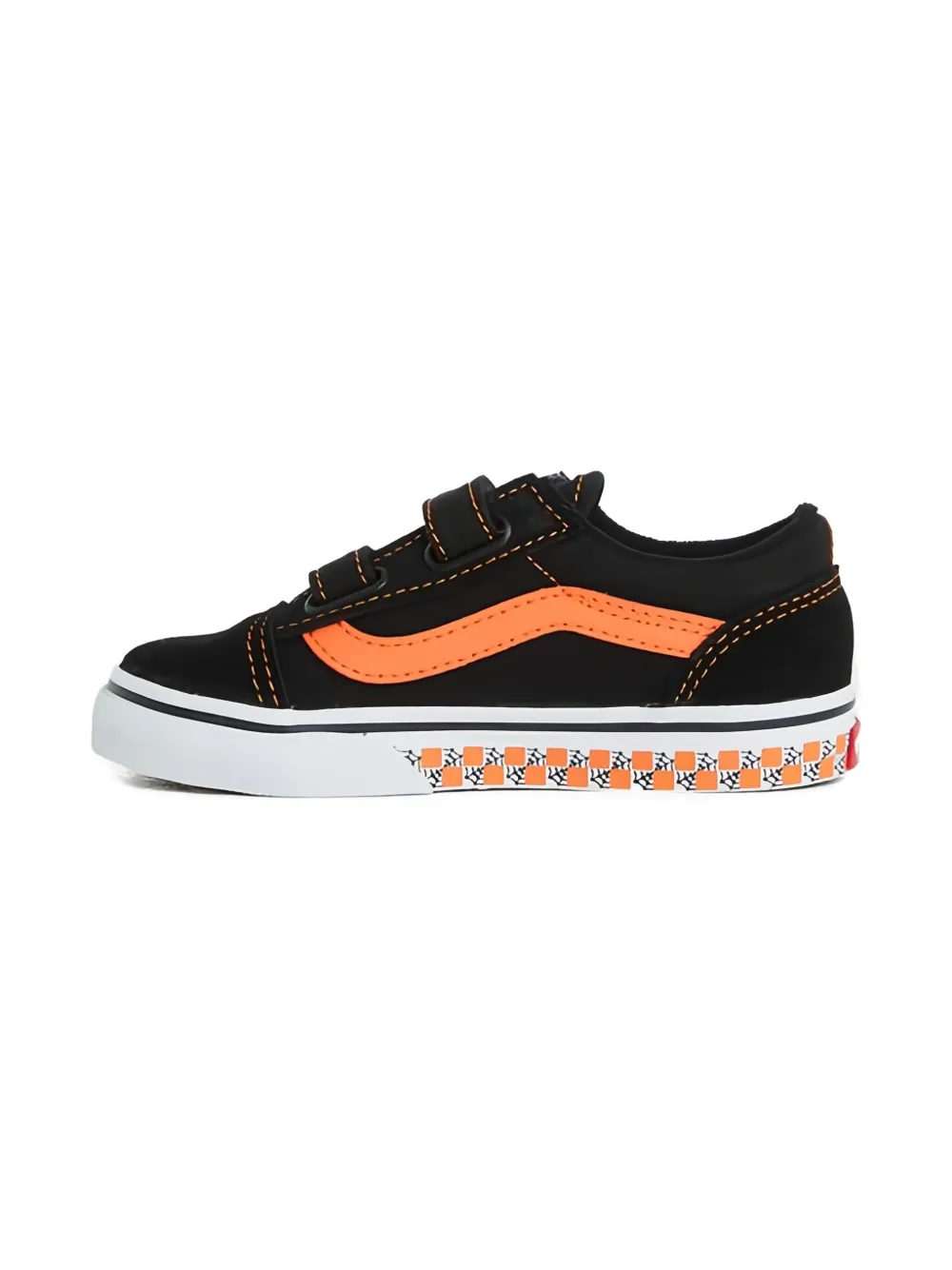 Vans Kids spider web touch-strap trainers Zwart