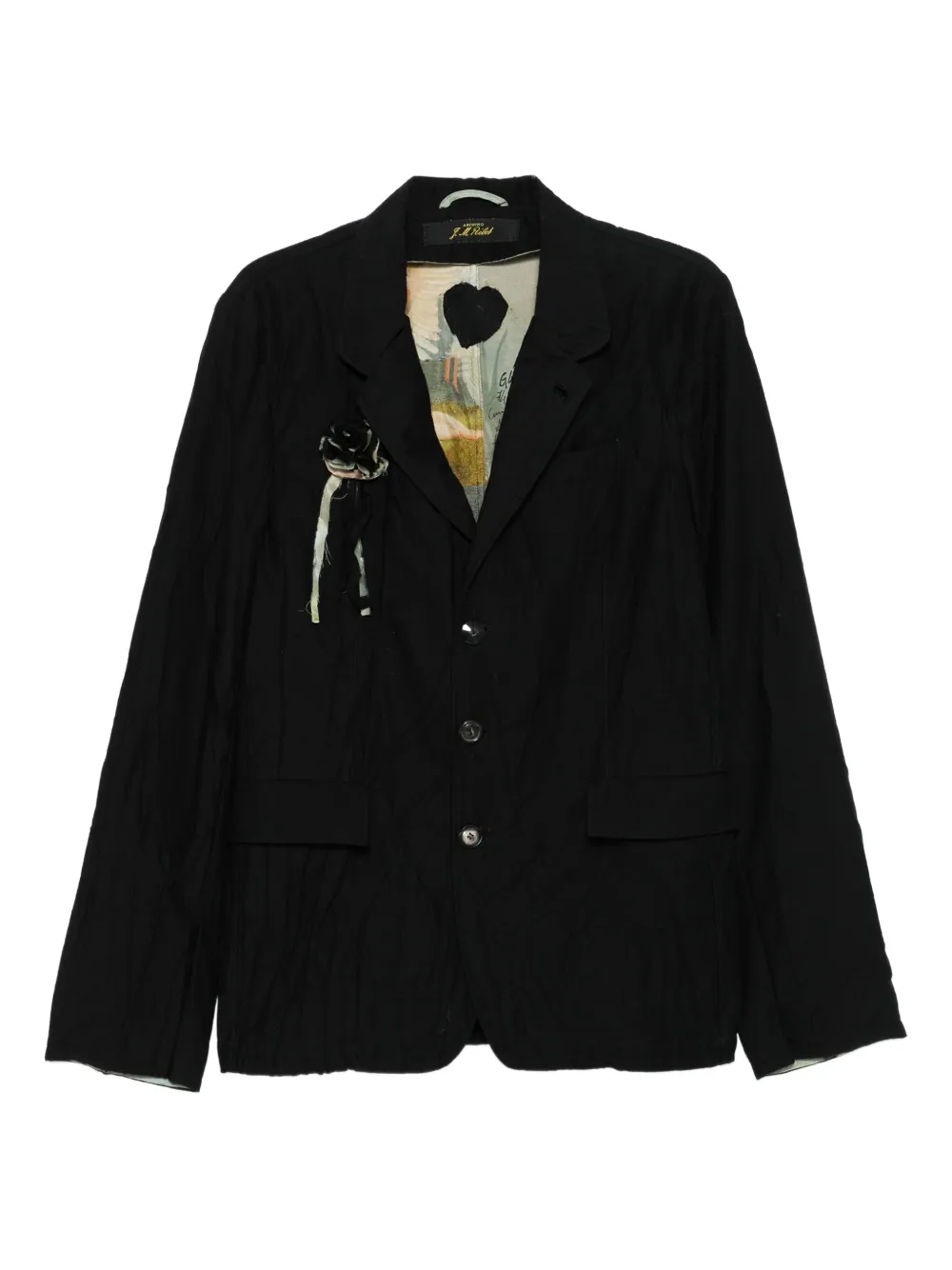 ARCHIVIO  J.M. Ribot rose-embellished three-button jacket | Black | Image 1