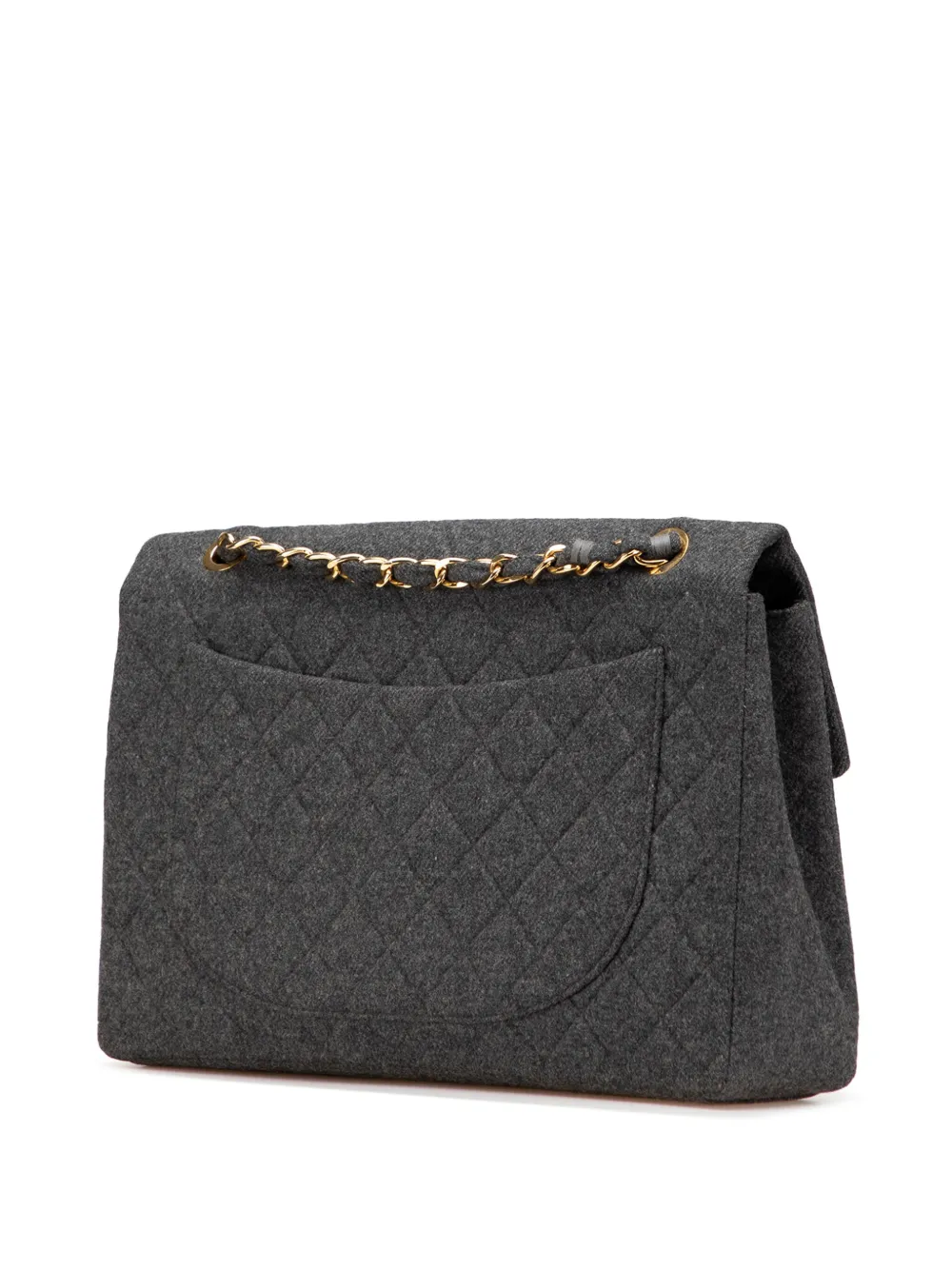 Pre-owned Chanel 1991-1994 Maxi Xl Classic Wool Single Flap Shoulder Bag