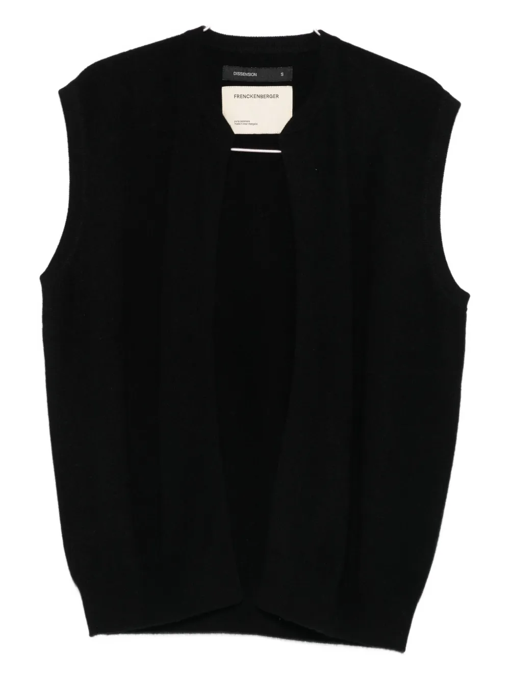 Frenckenberger sleeveless open-front cardigan - Nero