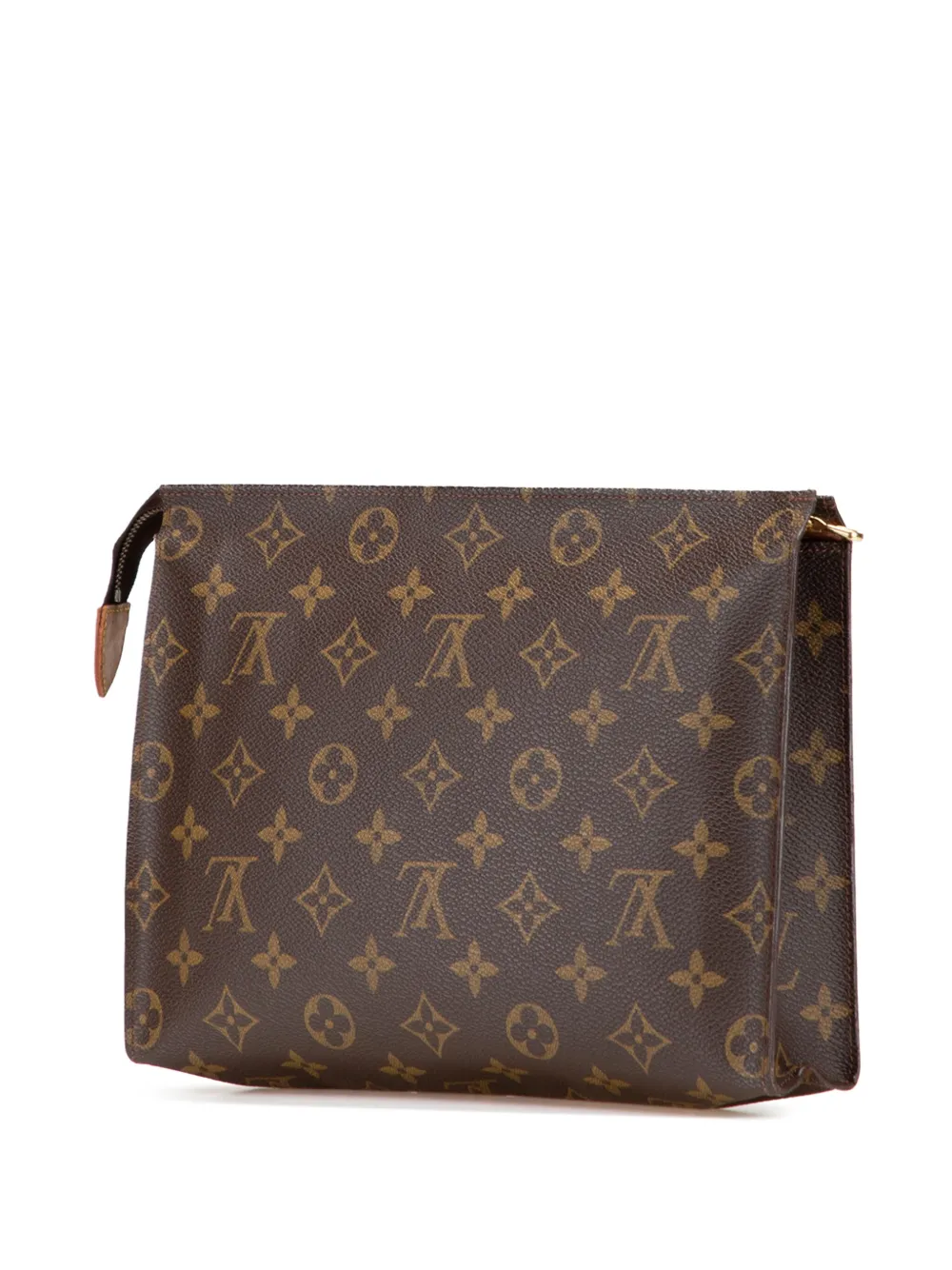 Pre-owned Louis Vuitton 1991 Monogram Toiletry Pouch 26 Clutch Bag In Brown