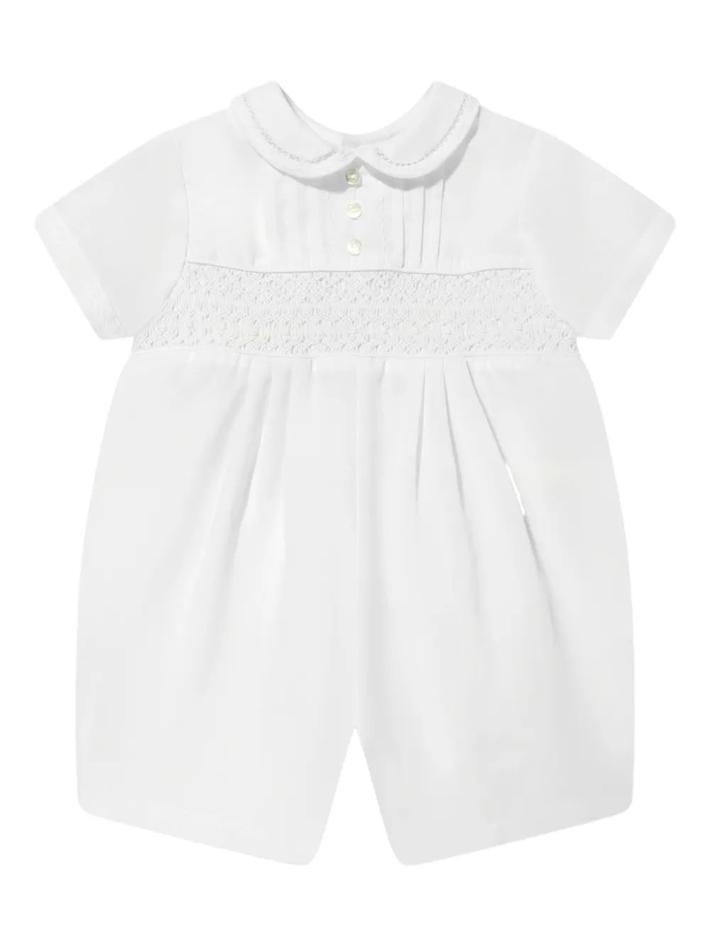 Sarah Louise Peter Pan-collar romper - ホワイト Sarah Louise Peter Pan-collar romper - ホワイト