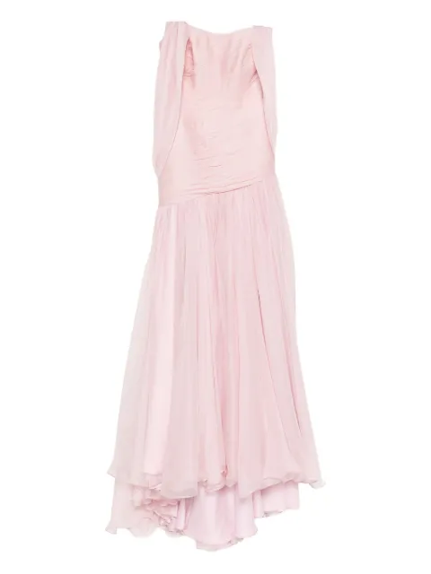 M.Marquise Adelina pleated strapless dress