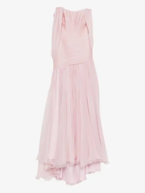 M.Marquise Adelina pleated strapless dress