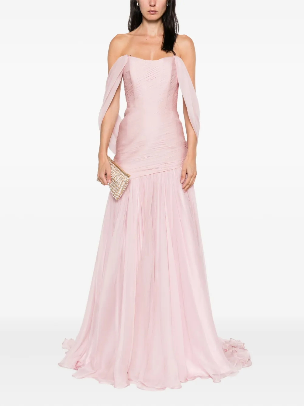 M.Marquise Adelina geplooide strapless jurk Roze