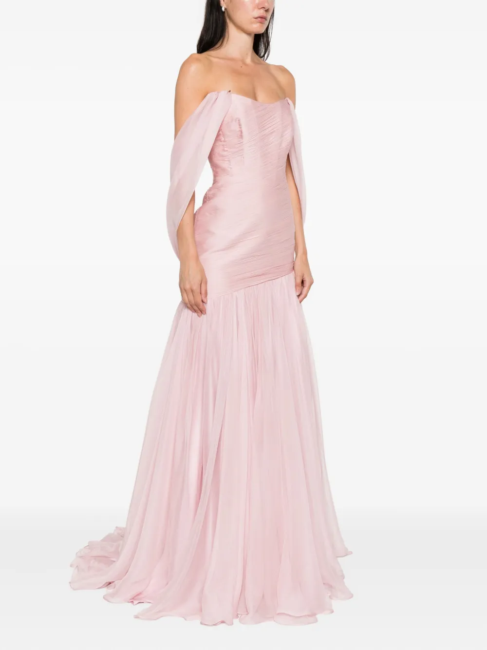 M.Marquise Adelina geplooide strapless jurk Roze