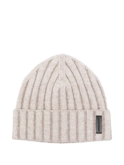 Emporio Armani ribbed cashmere-wool beanie