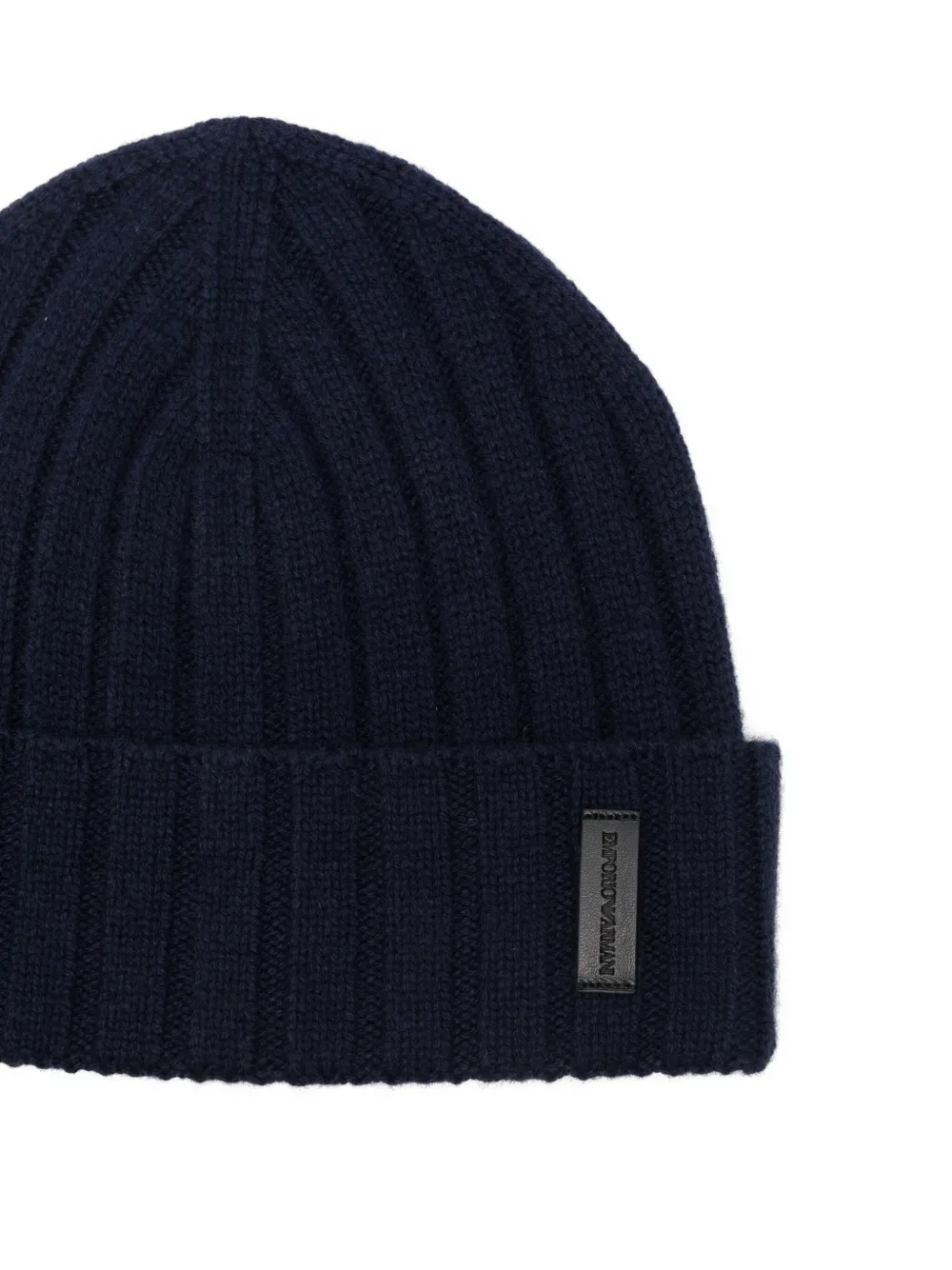 Emporio Armani Geribbelde kasjmier muts Blauw