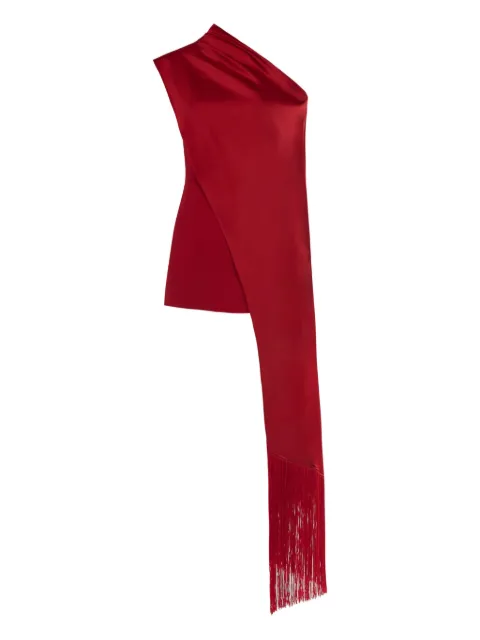 Taller Marmo Berenson one-shoulder fringe mini dress
