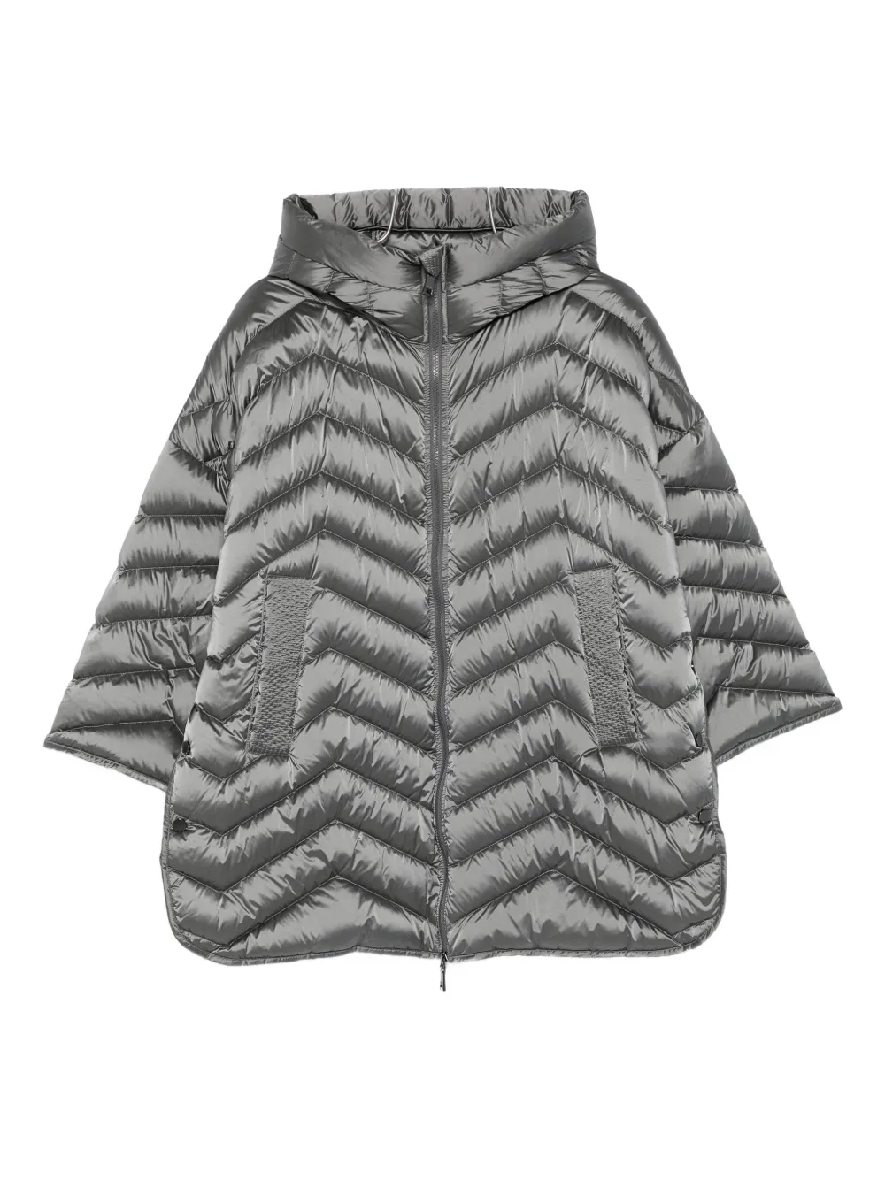 Seventy Hooded Chevron-quilted Jacket In Gray