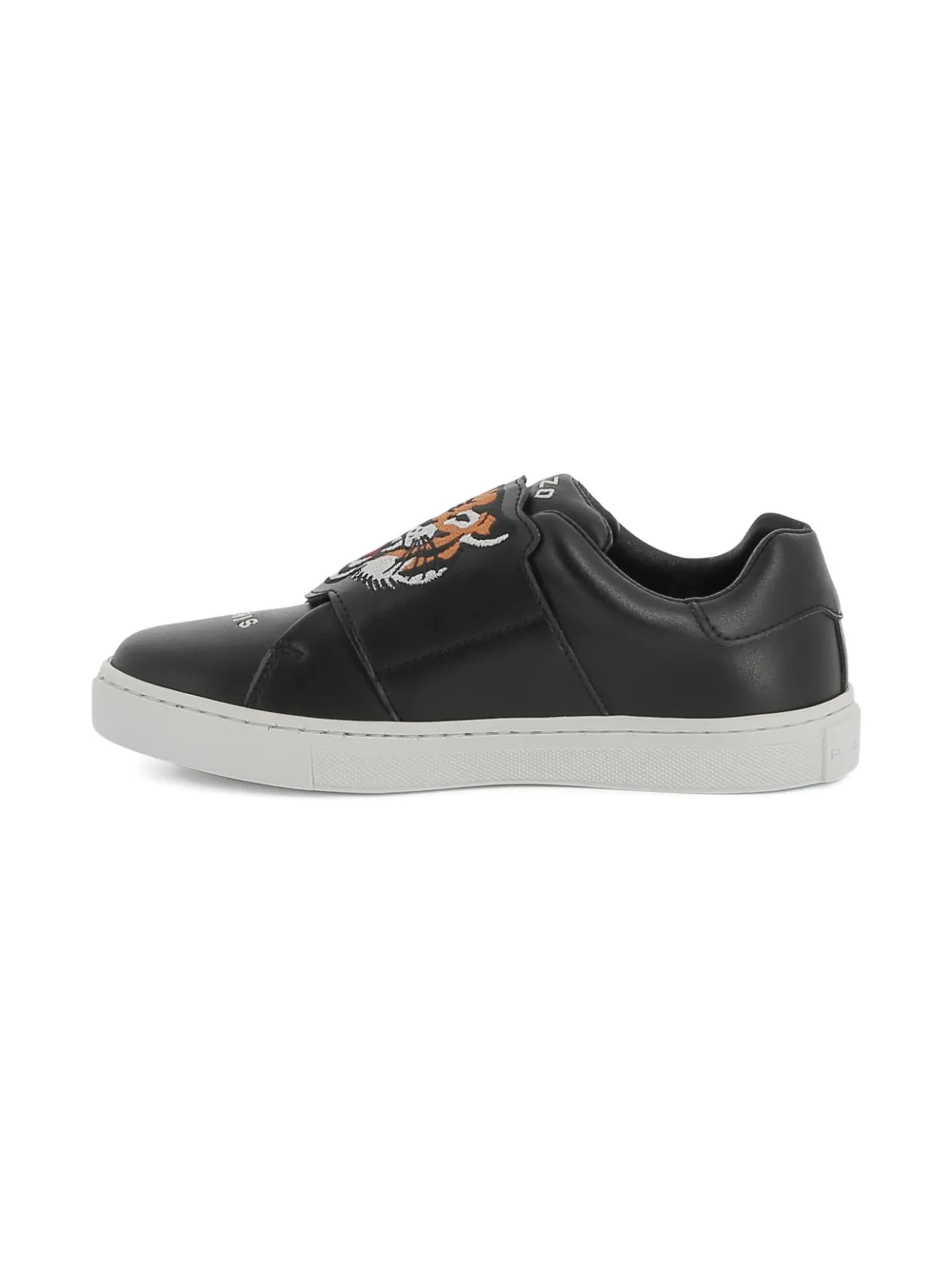 Kenzo Kids tiger-head strap sneakers Black
