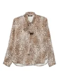 Seventy leopard-print tie-neck blouse - Brown