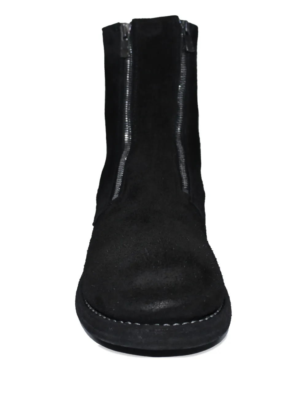 Guidi zip-front suede boots Black