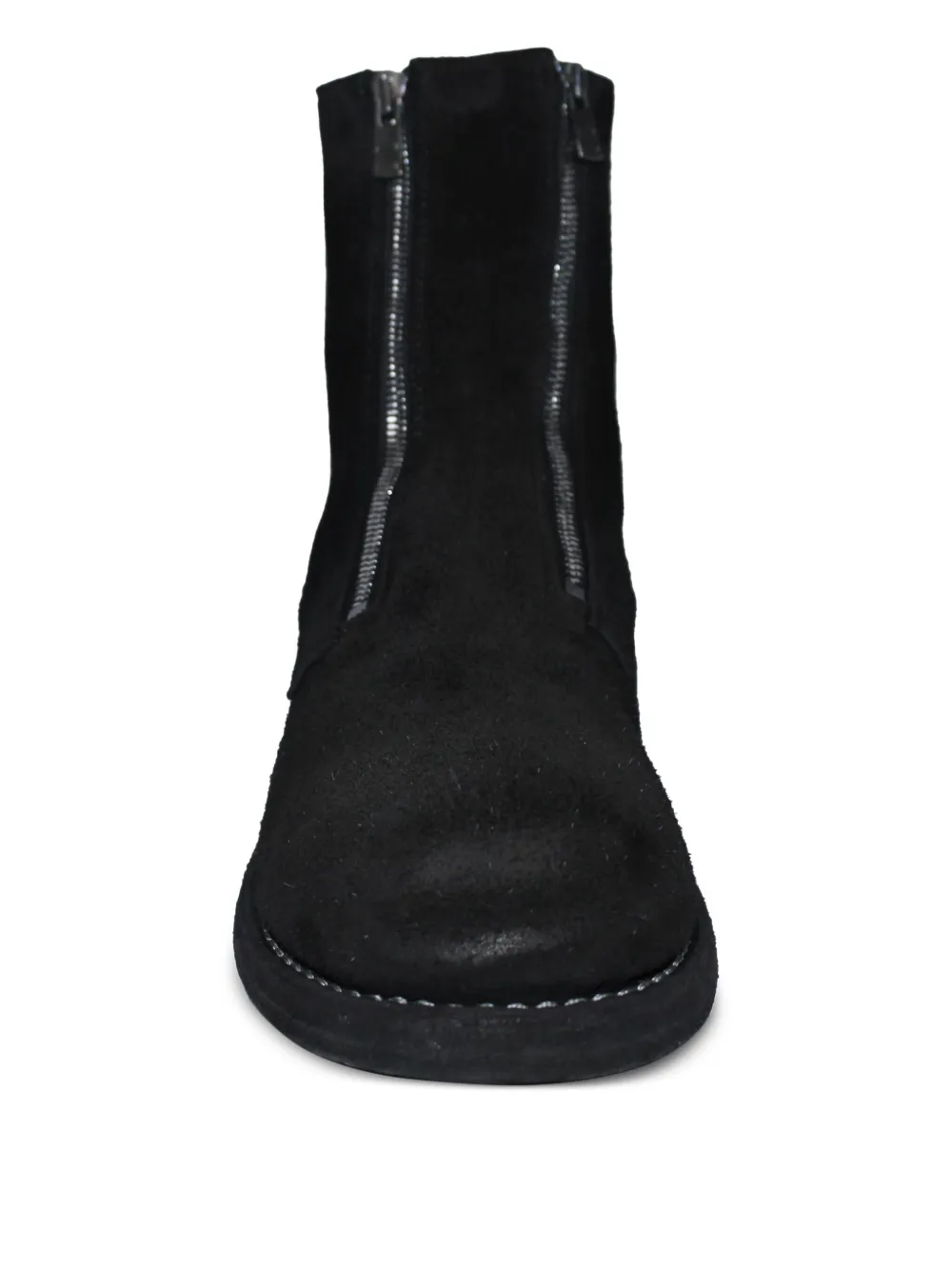 Guidi zip-front suede boots Black