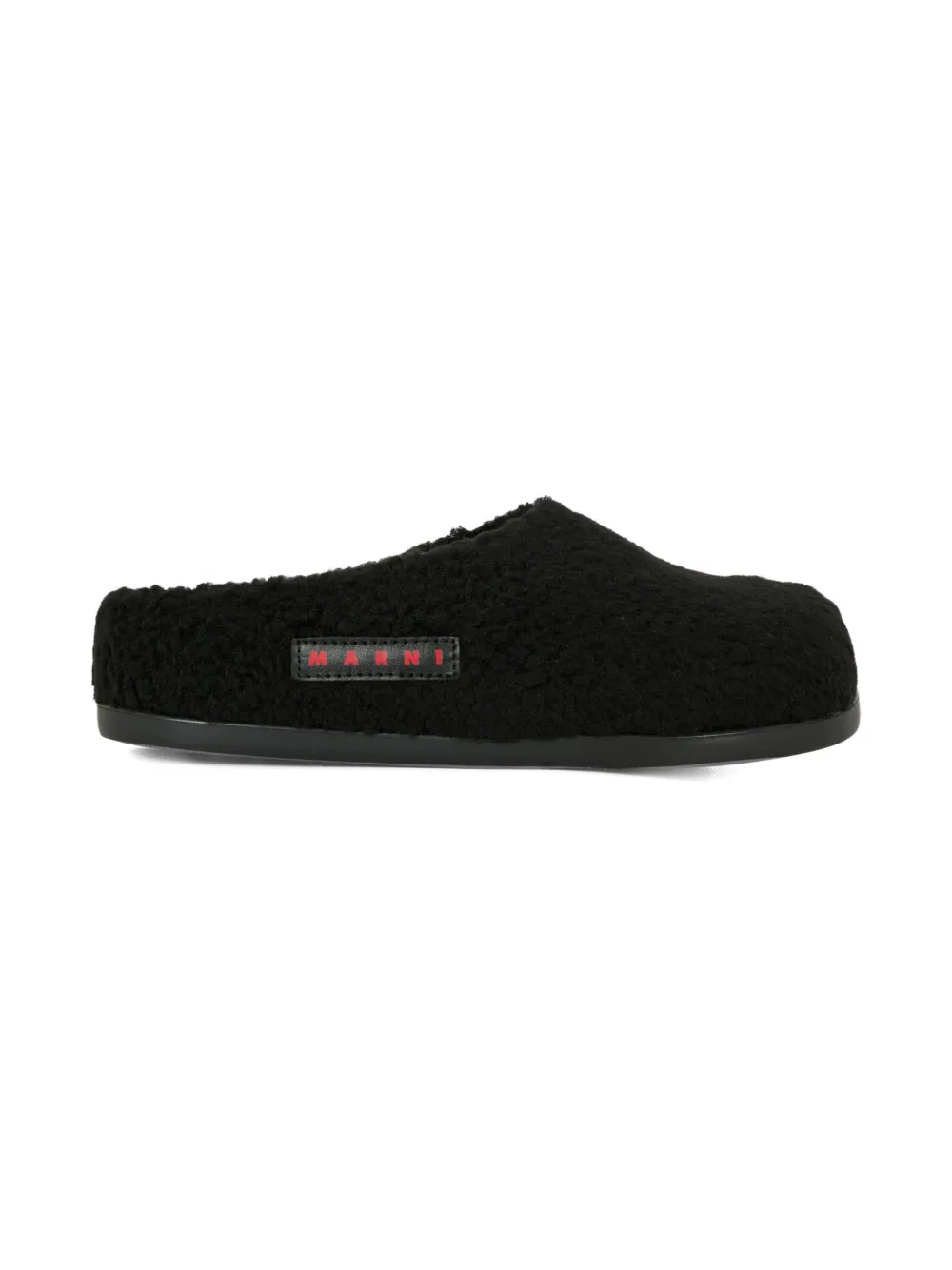 Marni Kids logo-patch mules Black