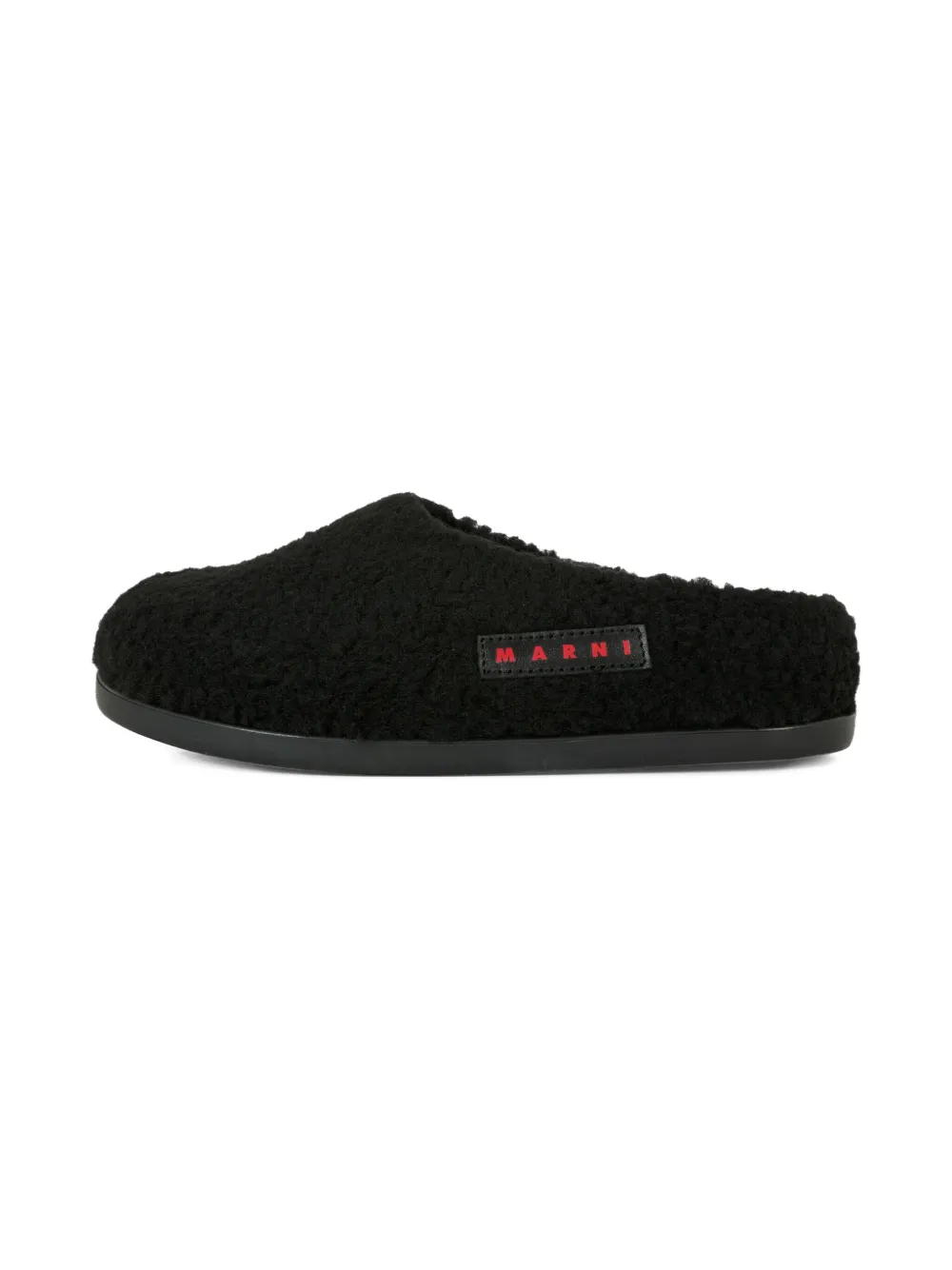 Marni Kids logo-patch mules Black
