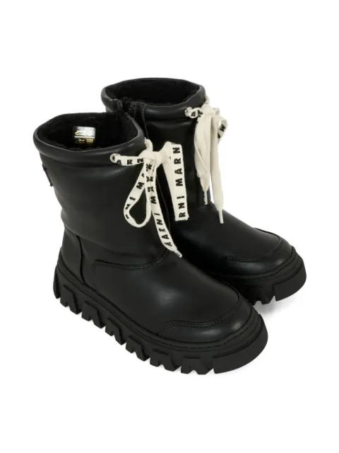 Marni Kids lace-up detail lug-sole boots