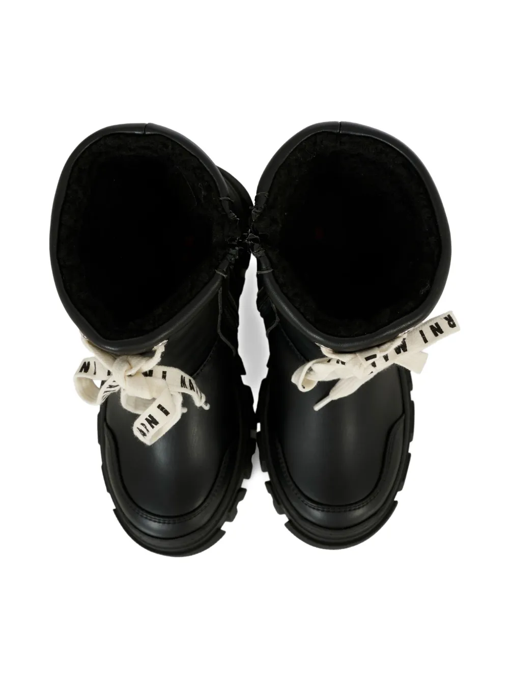 Marni Kids lace-up detail lug-sole boots Black