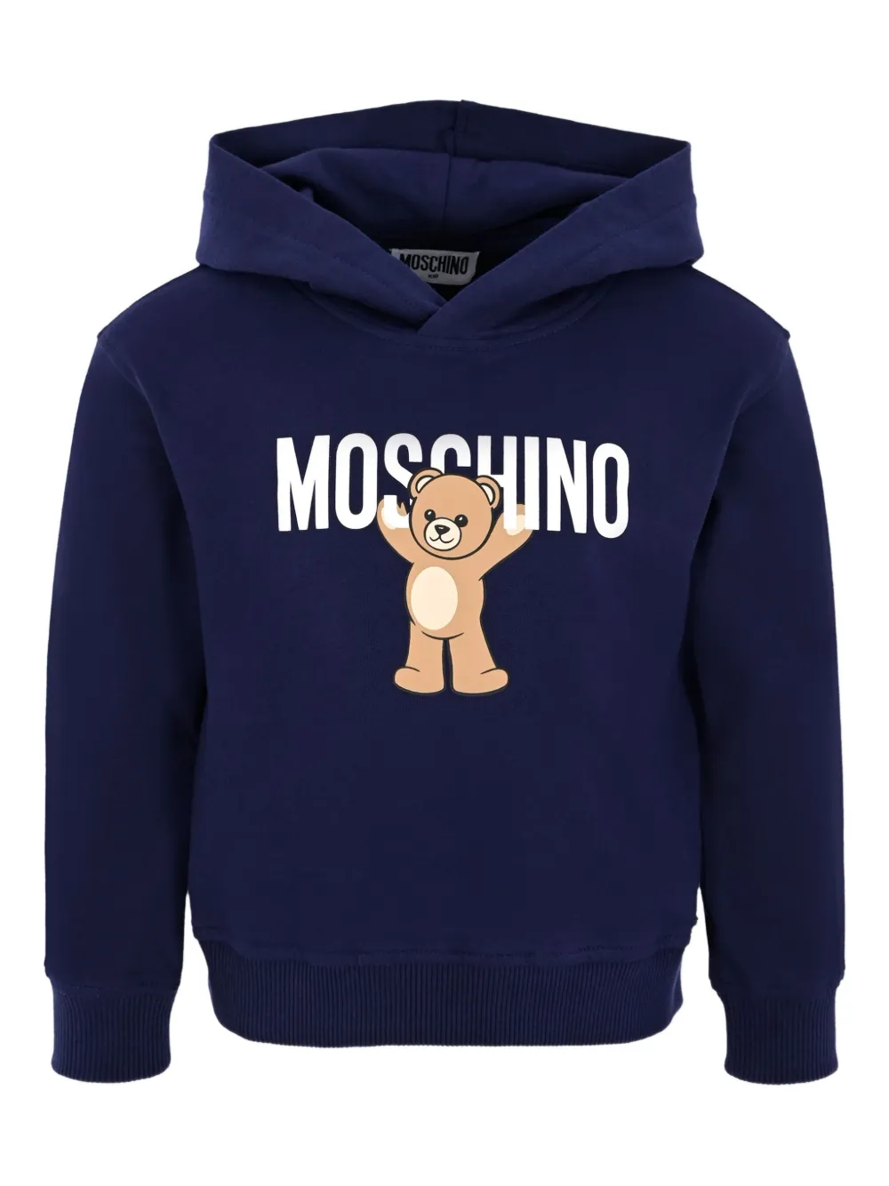 Moschino Kids teddy-print hoodie Blauw
