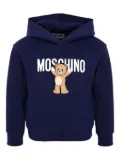 Moschino Kids teddy-print hoodie - Blue