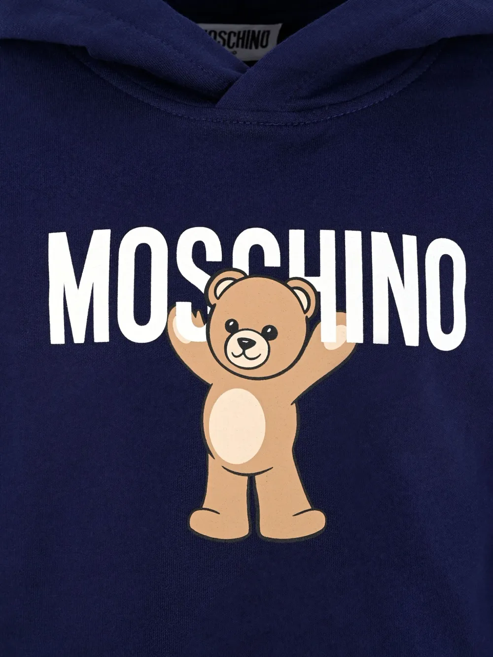 Moschino Kids teddy-print hoodie Blauw