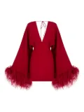 Taller Marmo Magnifique feather-trimmed mini dress - Red