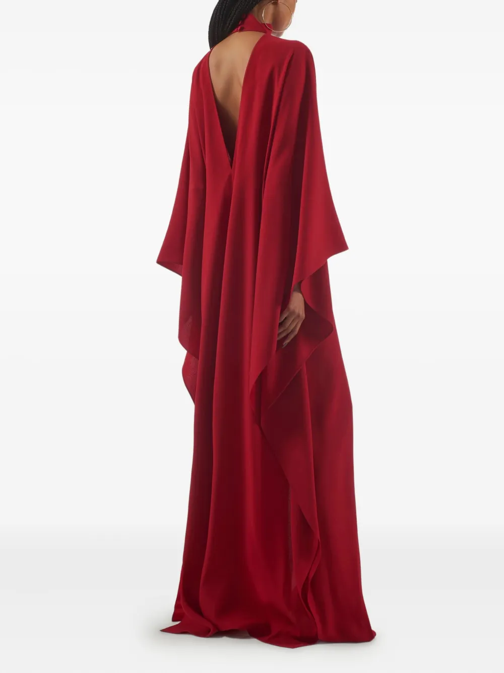 Taller Marmo V-neck wide-sleeve kaftan Rood