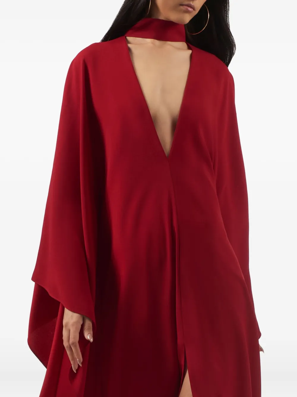 Taller Marmo V-neck wide-sleeve kaftan Rood