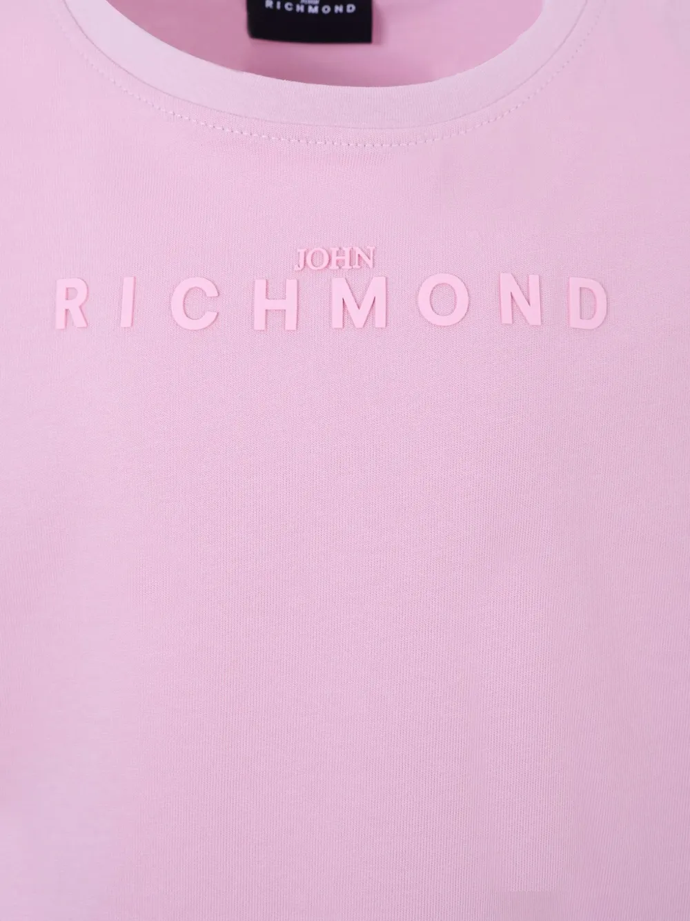 John Richmond Junior logo-embroidered cotton t-shirt Roze