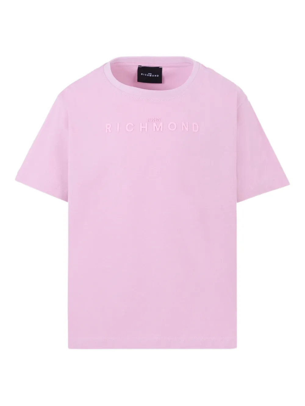 John Richmond Junior logo-embroidered cotton t-shirt Roze