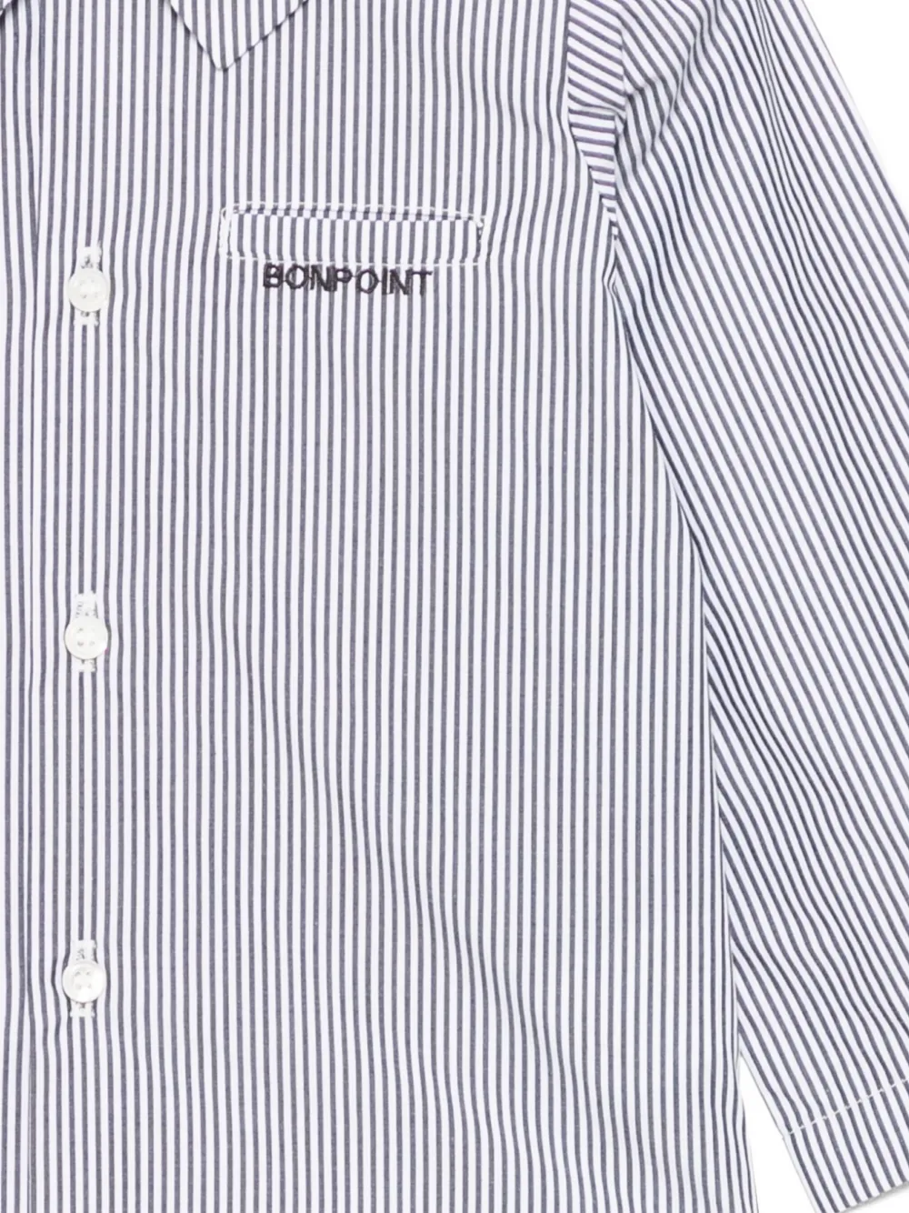 Bonpoint Gestreept shirt met geborduurd logo Wit