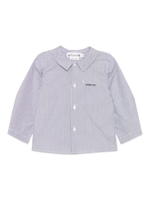 Bonpoint stribet skjorte med broderet logo